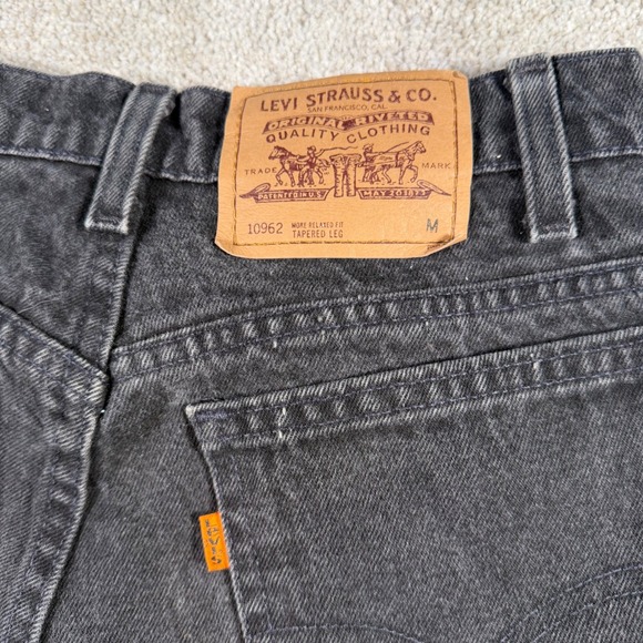 Levis 962 Jeans Women 7 Med (27 x32) Faded Black Vintage USA Orange Tab Tapered - Picture 3 of 12